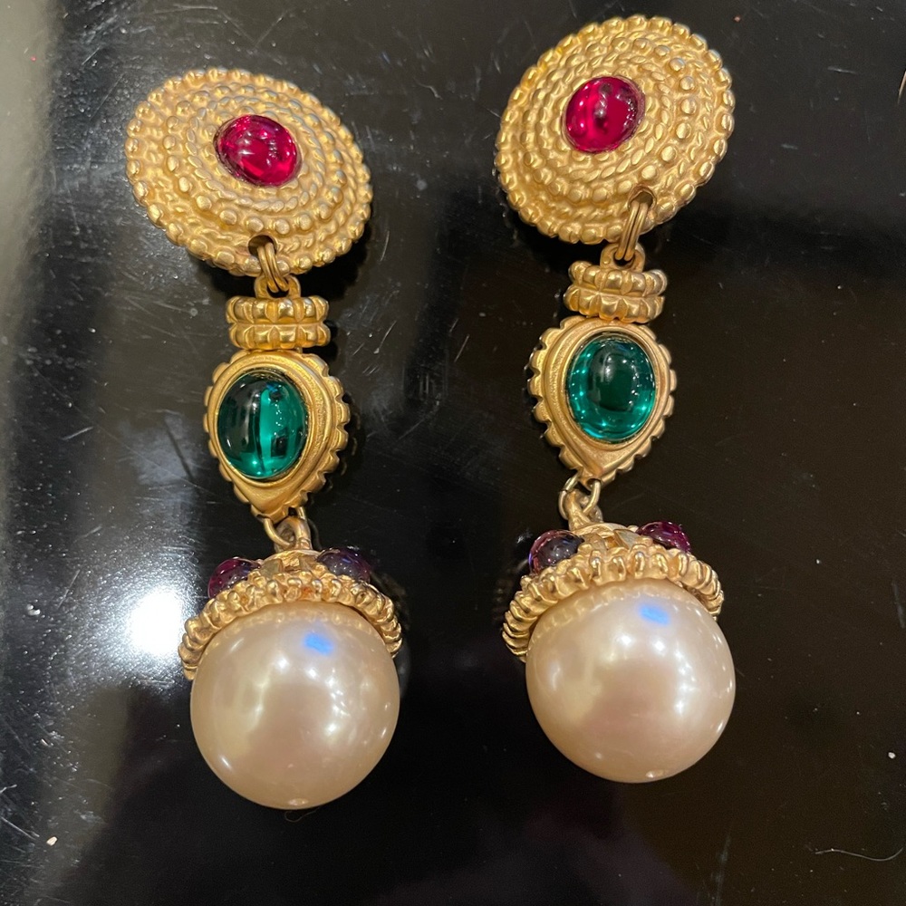 Baroque BLANCA Signed 3 3/4" BYZANTINE PEARL